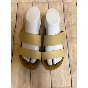 REEF Double Strap Platform Sandals Beige Women's Size 8